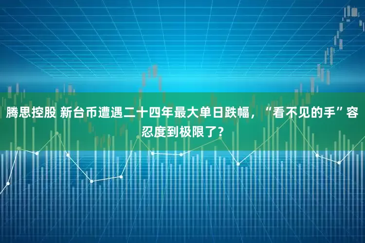 腾思控股 新台币遭遇二十四年最大单日跌幅，“看不见的手”容忍度到极限了？