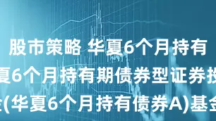 股市策略 华夏6个月持有债券A: 华夏6个月持有期债券型证券投资基金(华夏6个月持有债券A)基金产品资料概要(2025-07-16)