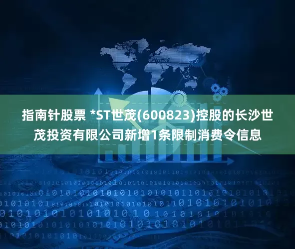 指南针股票 *ST世茂(600823)控股的长沙世茂投资有限公司新增1条限制消费令信息