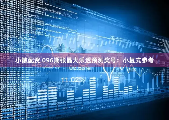 小散配资 096期张晶大乐透预测奖号：小复式参考